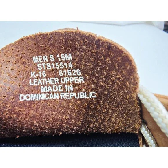 Sperry Top Sider Size 15M Men Camel Mesh Leather Lace Up Low Boat Shoes STS15514 - Picture 4 of 12